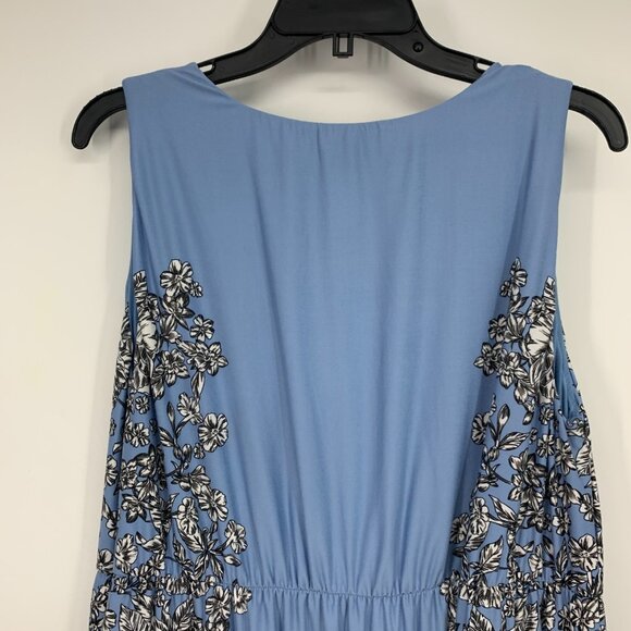 Soma Dress Maxi Blue Floral Print Sleeveless Soft High Neck - Picture 9 of 11